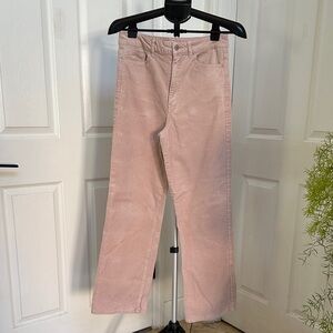 Forever 21 Pink Blush Corduroy High-Rise Straight Wide Leg Pants in Size M